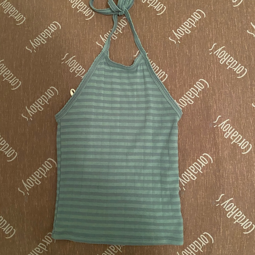 Blue halter top